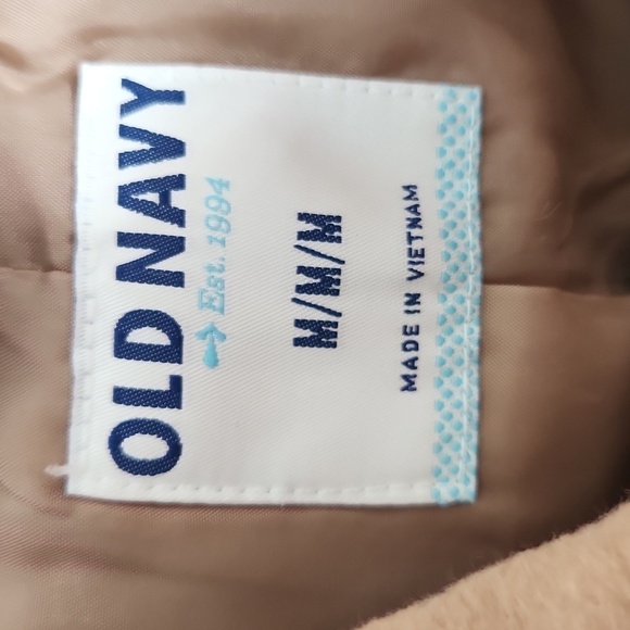 Old Navy Coat Pea Coat Medium Wool Blend Creme Carmel Light Brown Tan - Picture 7 of 14